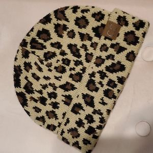 CC leopard print beanie